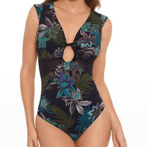 NWT Amoressa by Miraclesuit Allanna Blixen One-Piece Swimwear Black Size 6